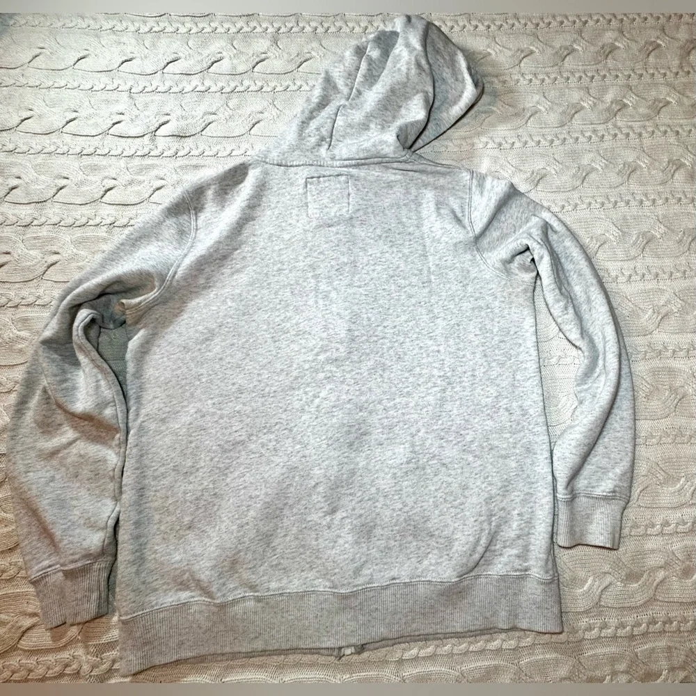 Hollister Light Gray Hoodie with Navy Blue Stitched Logo #1558